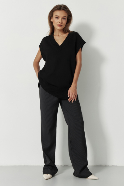 Жилет вязаный (черный)